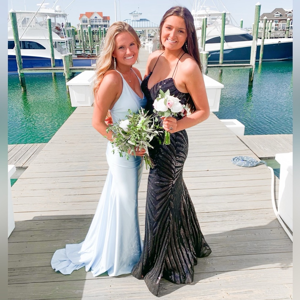 BLACK SEQUIN PROM DRESS